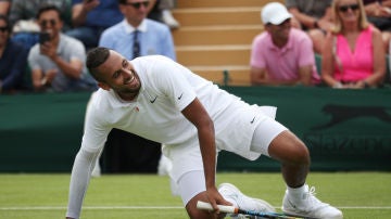 Kyrgios, durante su debut en Wimbledon