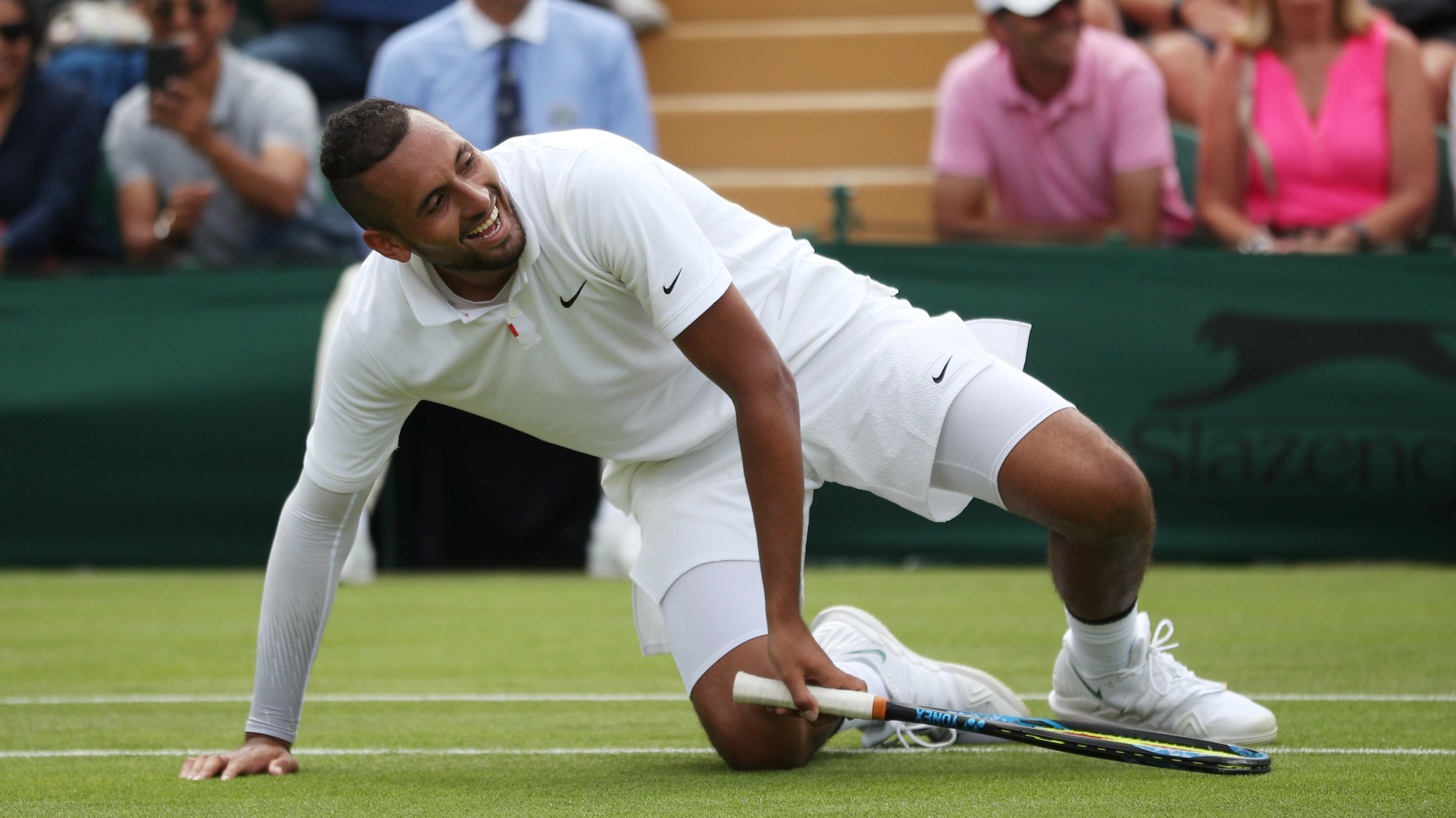 Kyrgios, durante su debut en Wimbledon