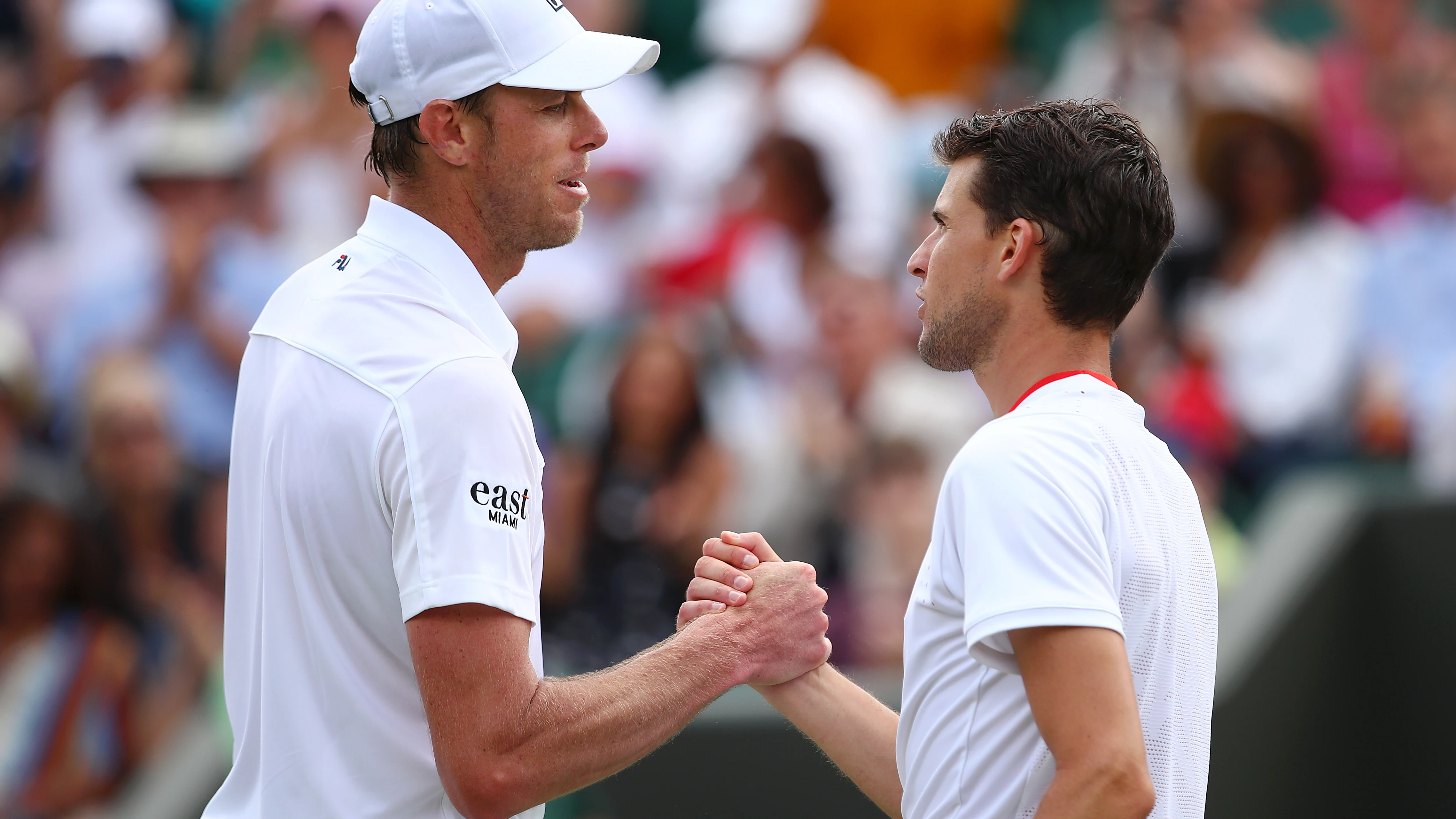 Querrey y Thiem se saludan tras el encuentro