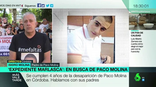 Los padres de Paco Molina no pierden la esperanza cuatro años después de su desaparición: "Estamos más cerca que nunca" Los padres de Paco Molina no pierden la esperanza cuatro años después de su desaparición: "Estamos más cerca que nunca"