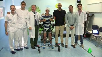 Miguel, uno de los pacientes con el exoesqueleto creado por el Hospital Niño Jesús para menores con parálisis cerebral