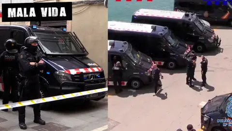 Imágenes de la macrooperación contra el narcotráfico en Barcelona Mala Vida