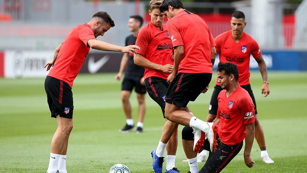 Llorente, en una acción en un entrenamiento