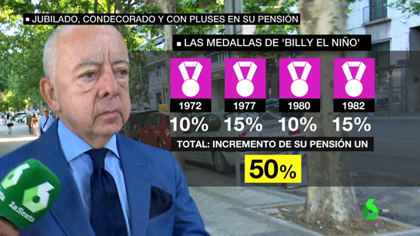 Billy el Niño, impune y honorado: gana un 50% más de pensión gracias a todas sus condecoraciones Billy el Niño, impune y honorado: gana un 50% más de pensión gracias a todas sus condecoraciones