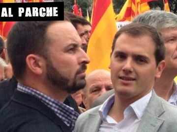 Santiago Abascal y Albert Rivera en una concentración en 2012 Santiago Abascal y Albert Rivera en una concentración en 2012