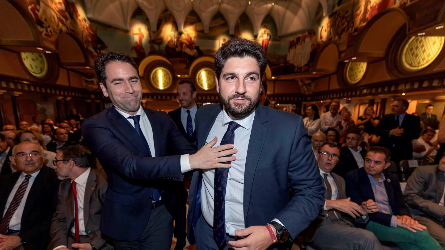 Fernando López Miras junto al secretario general del PP, Teodoro García Egea López Miras junto al secretario general del PP, Teodoro García Egea
