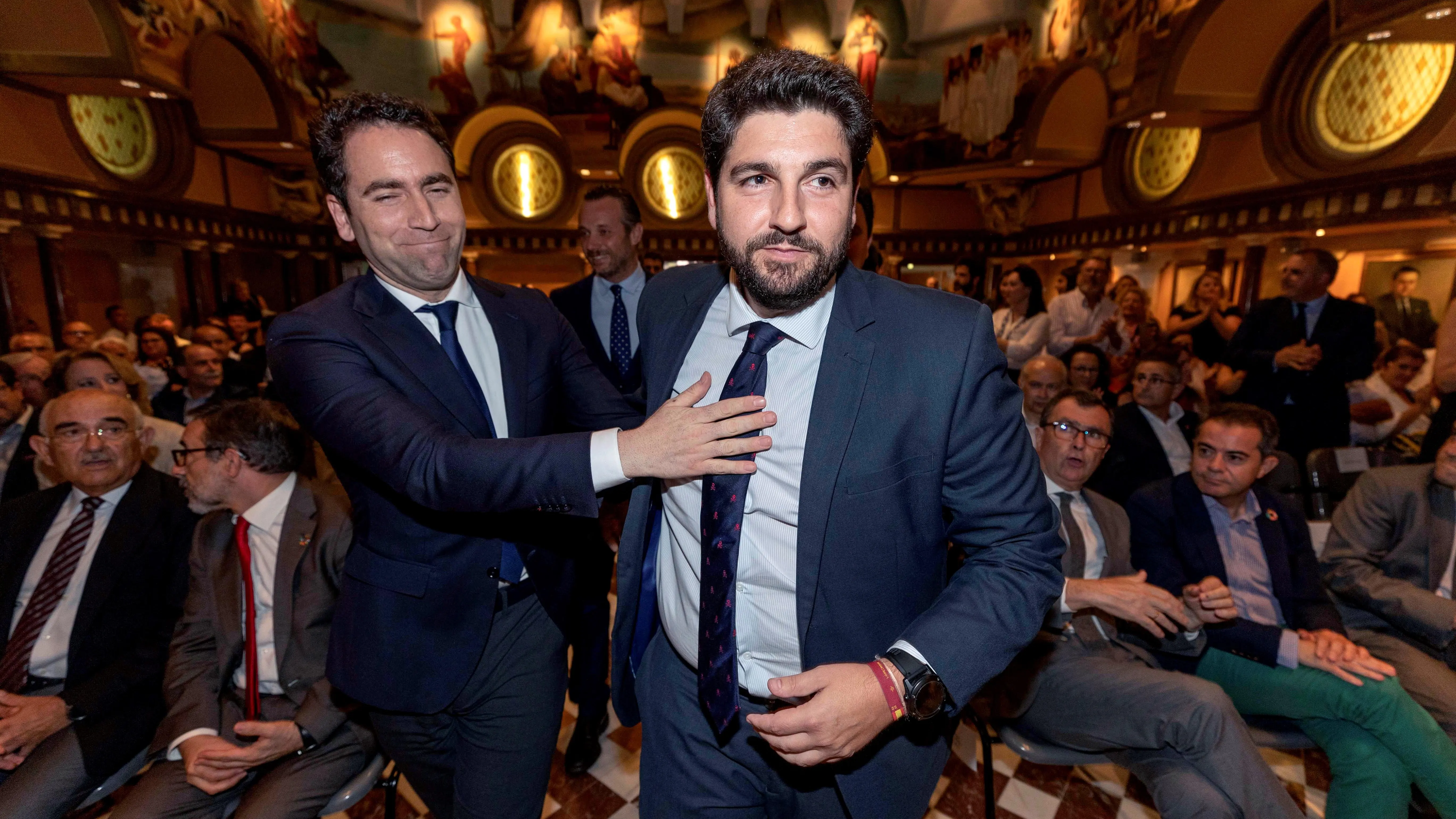 López Miras junto al secretario general del PP, Teodoro García Egea