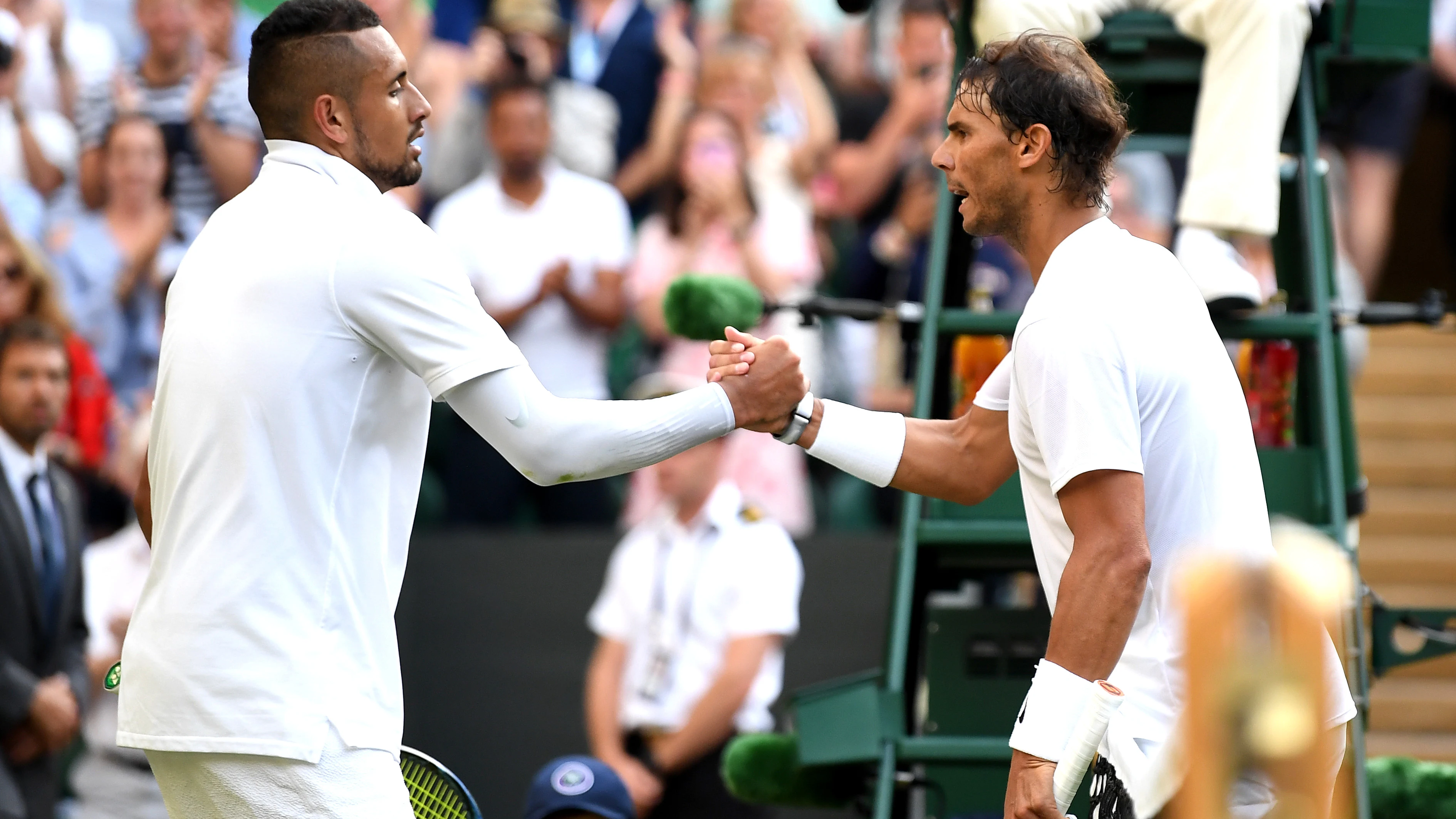 Kyrgios y Nadal se saludan tras su partido