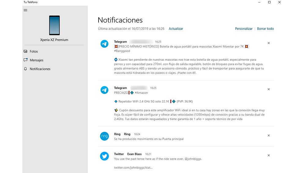Así vemos las notificaciones