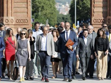 Miquel Buch llega arropado al juicio por el 1-O Miquel Buch llega arropado al juicio por el 1-O