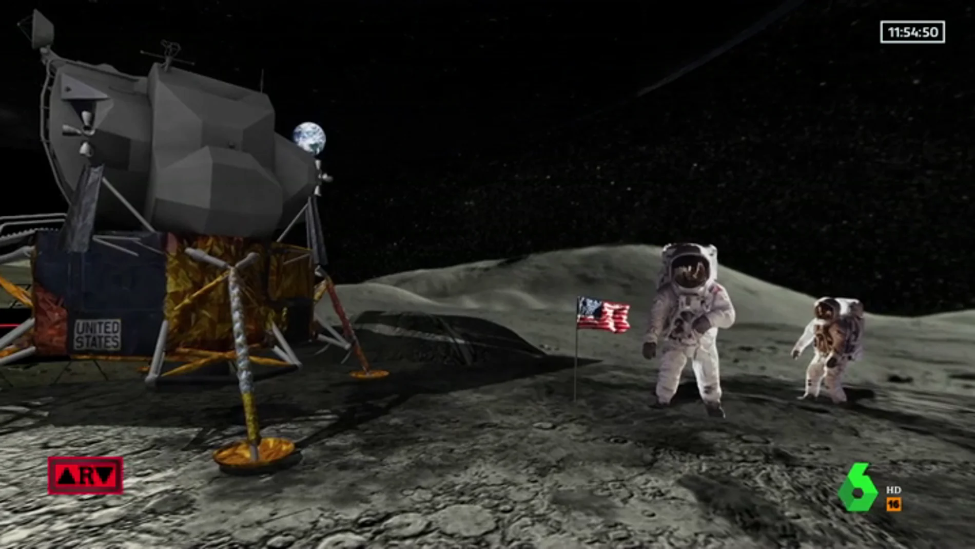 La nave del Apolo 11 aterriza en la superficie lunar de Al Rojo Vivo a través de la realidad aumentada