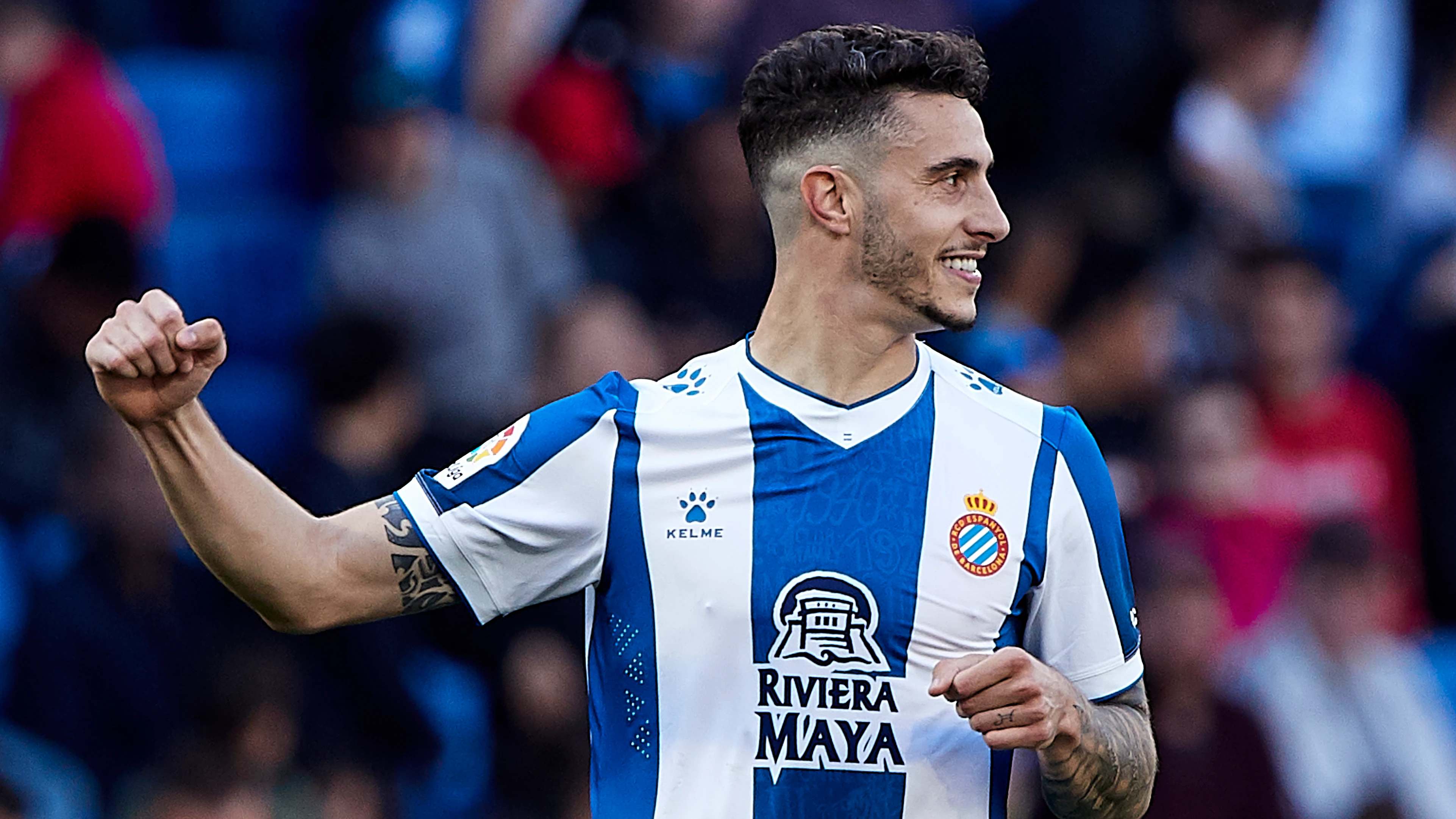 Mario Hermoso con la elástica del Espanyol