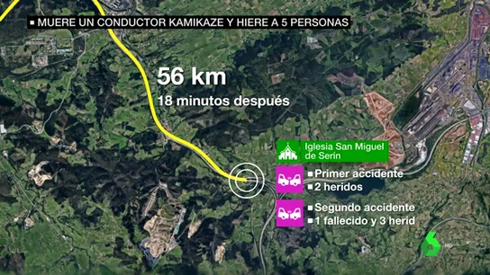 El recorrido que siguió el conductor kamikaze El recorrido que siguió el conductor kamikaze