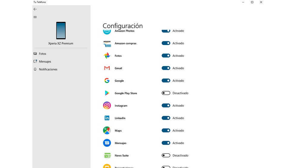 Aquí podemos ver qué notificaciones vemos