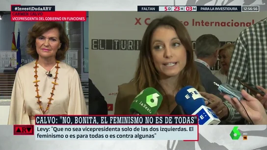 Carmen Calvo: "Dudo que en el campo conservador estén dispuestos a poner en tela de juicio el patriarcado" Carmen Calvo: "Dudo que en el campo conservador estén dispuestos a poner en tela de juicio el patriarcado"