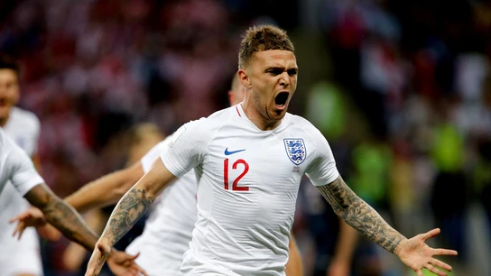 Kierian Trippier, tras anotar un gol frente a Croacia en el Mundial Kierian Trippier, tras anotar un gol frente a Croacia en el Mundial