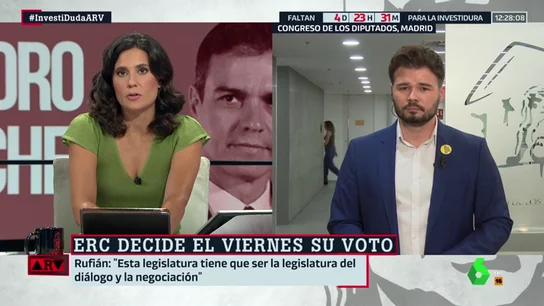 Gabriel Rufián pide "responsabilidad" a PSOE y Podemos: "El coste de unas nuevas elecciones lo va a pagar la izquierda" Gabriel Rufián pide "responsabilidad" a PSOE y Podemos: "El coste de unas nuevas elecciones lo va a pagar la izquierda"