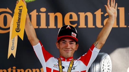 Caleb Ewan, tras ganar una etapa Caleb Ewan, tras ganar una etapa