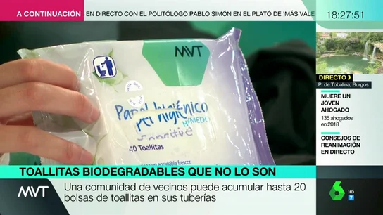 Las toallitas biodegradables que en realidad no lo son. Las toallitas biodegradables que en realidad no lo son.