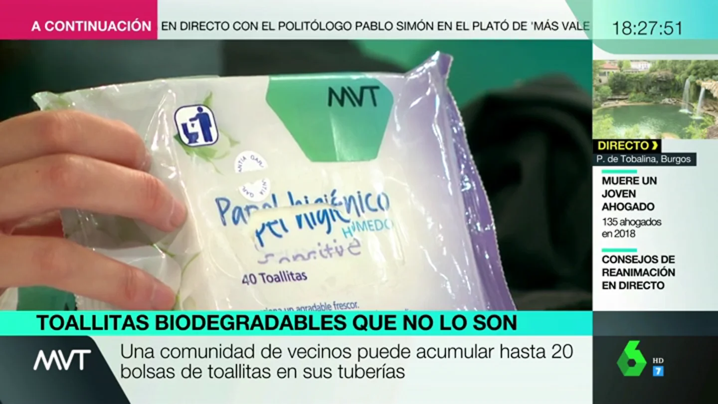 Las toallitas biodegradables que en realidad no lo son. Las toallitas biodegradables que en realidad no lo son.