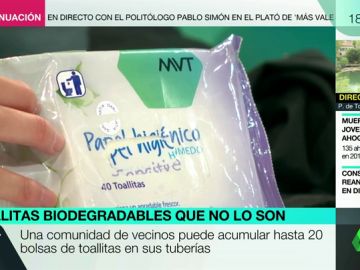 Las toallitas biodegradables que en realidad no lo son. Las toallitas biodegradables que en realidad no lo son.