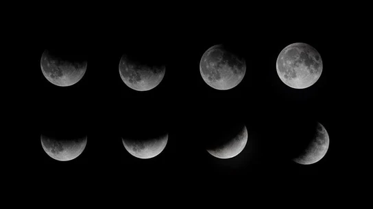 Vista desde Sant Elm , Mallorca del eclipse parcial de Luna Vista desde Sant Elm , Mallorca del eclipse parcial de Luna