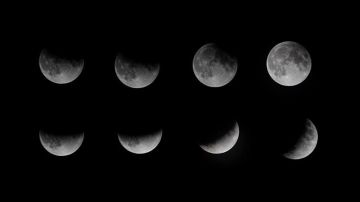 Vista desde Sant Elm , Mallorca del eclipse parcial de Luna