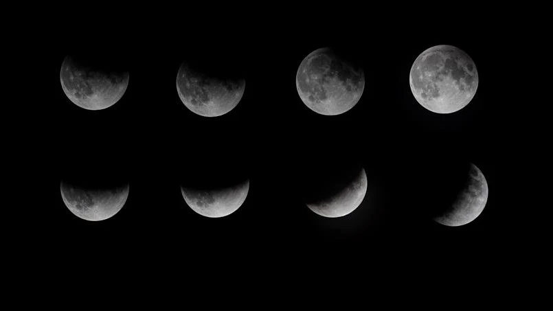 Vista desde Sant Elm , Mallorca del eclipse parcial de Luna