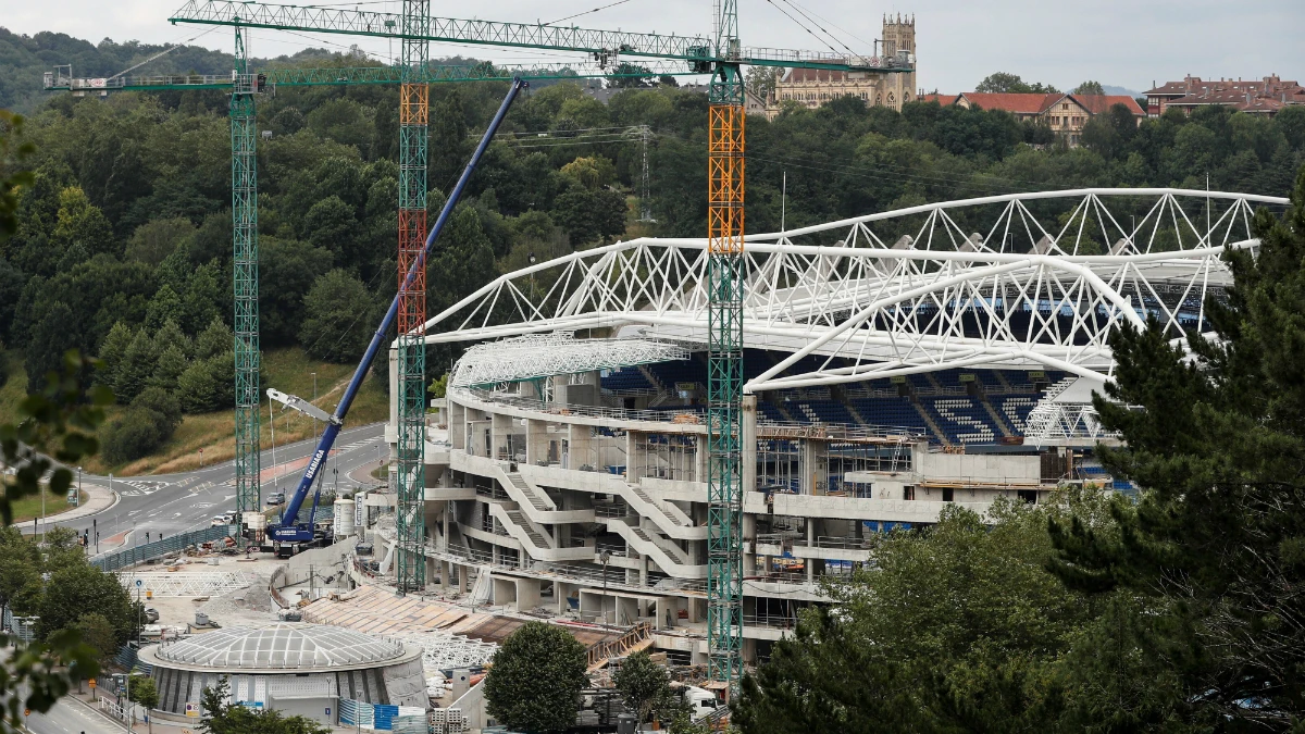 El estadio de Anoeta, en obras