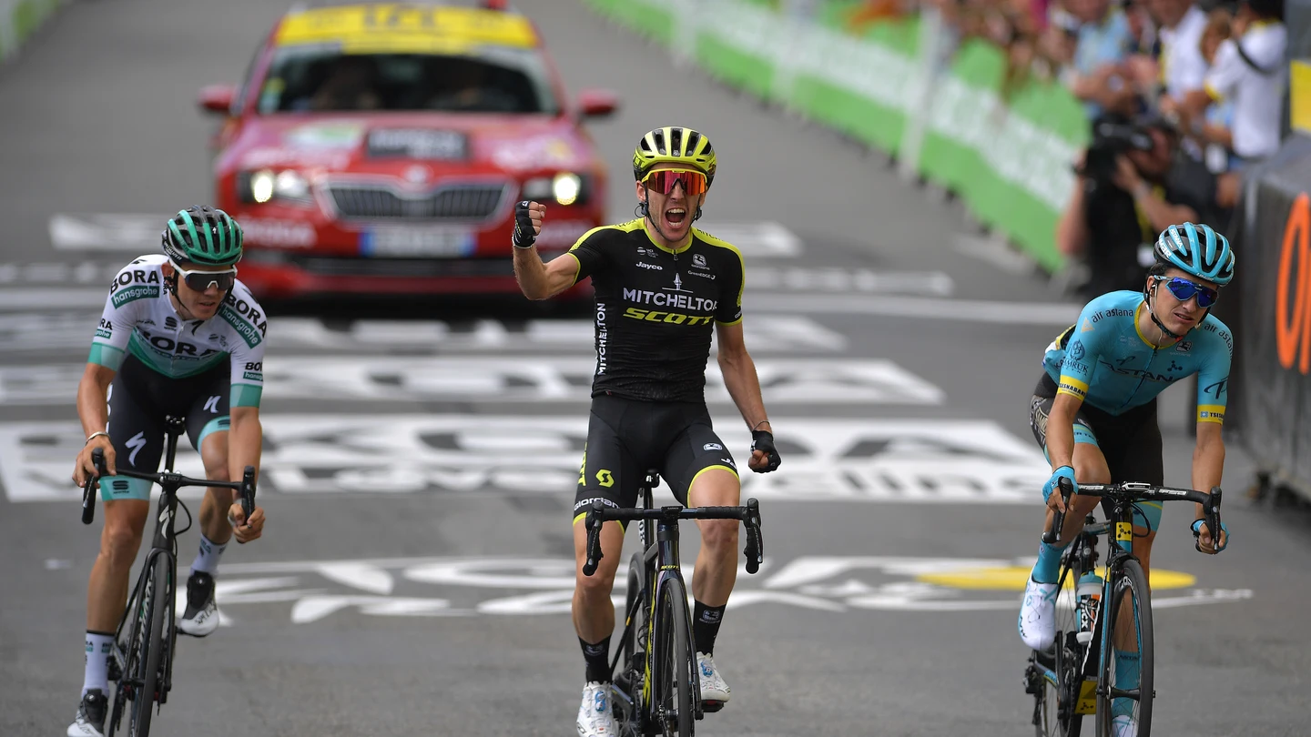 Simon Yates, tras ganar la duodécima etapa del Tour de Francia Simon Yates, tras ganar la duodécima etapa del Tour de Francia