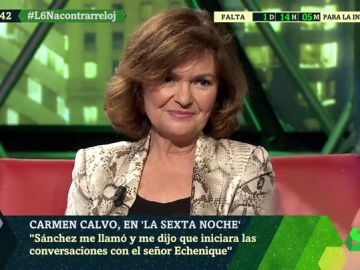 Carmen Calvo: &quot;Pedro Sanchez me dijo que ya ha hablado con Iglesias y que yo hablara con Echenique&quot;