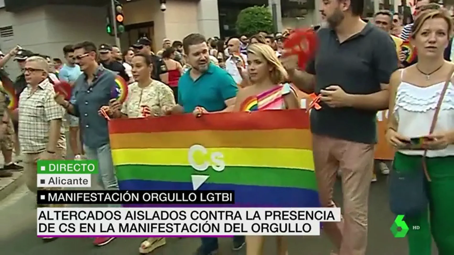 Ciudadanos participa en la manifestación del Orgullo en Alicante pese a no estar invitado