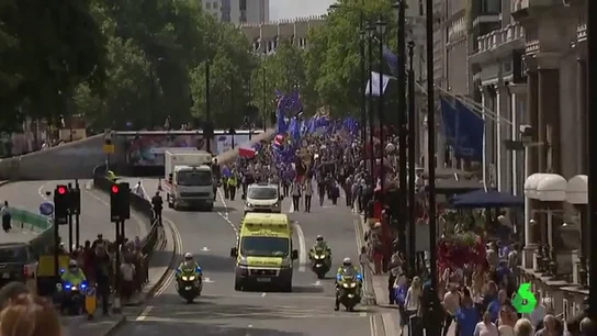 Protesta en Londres contra Boris Johnson y a favor de permanecer en la Unión Europea Protesta en Londres contra Boris Johnson y a favor de permanecer en la Unión Europea