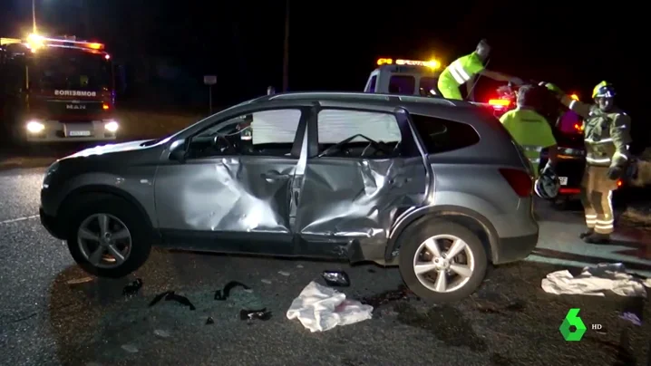 Coche accidentado en Vigo.