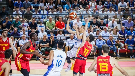 Momento del partido entre España e Israel Momento del partido entre España e Israel
