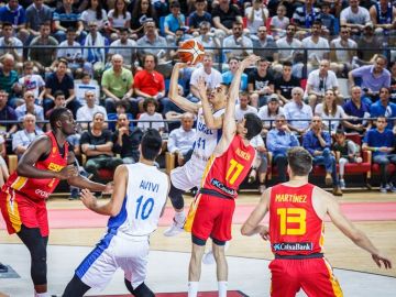 Momento del partido entre España e Israel Momento del partido entre España e Israel