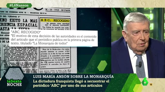 Luis María Anson recuerda cómo Franco le mandó al exilio por publicar el artículo 'La monarquía de todos' Luis María Anson recuerda cómo Franco le mandó al exilio por publicar el artículo 'La monarquía de todos'