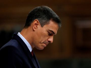 El candidato socialista a la Presidencia del Gobierno, Pedro Sánchez, durante su intervención El candidato socialista a la Presidencia del Gobierno, Pedro Sánchez, durante su intervención