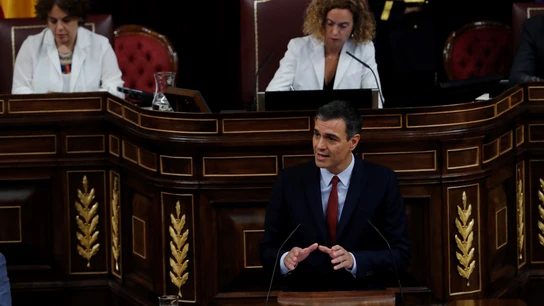 Pedro Sánchez en su investidura Pedro Sánchez en su investidura