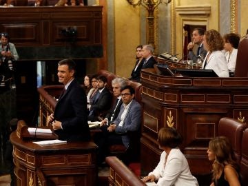 Pedro Sánchez en el Congreso durante la sesión de investidura Pedro Sánchez en el Congreso durante la sesión de investidura