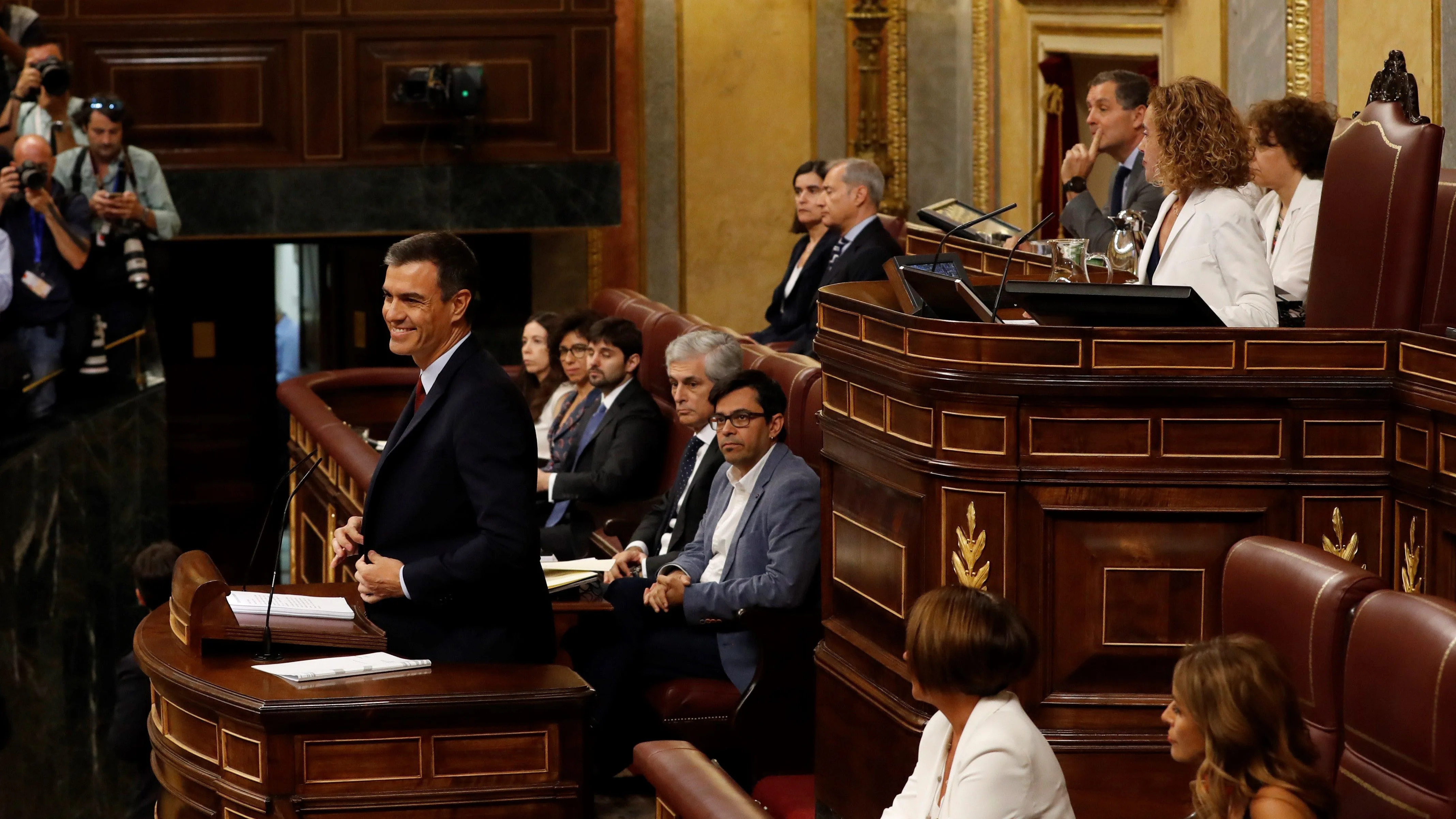 Pedro Sánchez en el Congreso durante la sesión de investidura