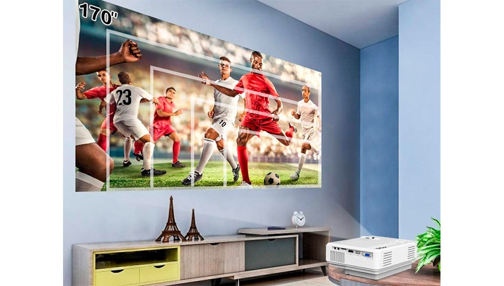 Hasta 170" de pantalla