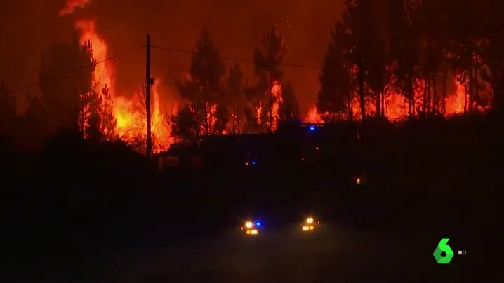 Lucha sin descanso contra el incendio en Portugal: el 90% de llamas están controladas pero el viento complica su extinción