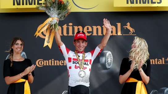 Caleb Ewan, tras ganar una etapa Caleb Ewan, tras ganar una etapa