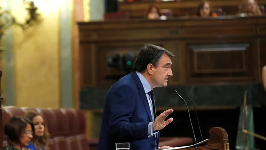 El portavoz del Partido Nacionalista Vasco en el Congreso de los Diputados, Aitor Esteban, interviene en el debate de investidura. El portavoz del Partido Nacionalista Vasco en el Congreso de los Diputados, Aitor Esteban, interviene en el debate de investidura.