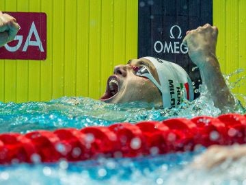 Kristof Milak, tras lograr el oro en los 200 mariposa Kristof Milak, tras lograr el oro en los 200 mariposa