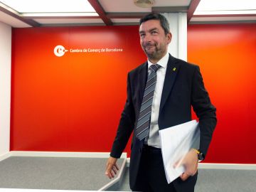 El presidente de la Cámara de Comercio de Barcelona, Joan Canadell, durante la rueda de prensa. El presidente de la Cámara de Comercio de Barcelona, Joan Canadell, durante la rueda de prensa.