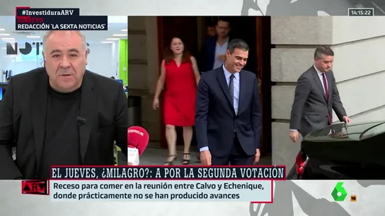 El análisis de Ferreras: "El PSOE quiere que Pedro Sánchez sea presidente mañana, pero no tiene miedo a las elecciones" El análisis de Ferreras: "El PSOE quiere que Pedro Sánchez sea presidente mañana, pero no tiene miedo a las elecciones"
