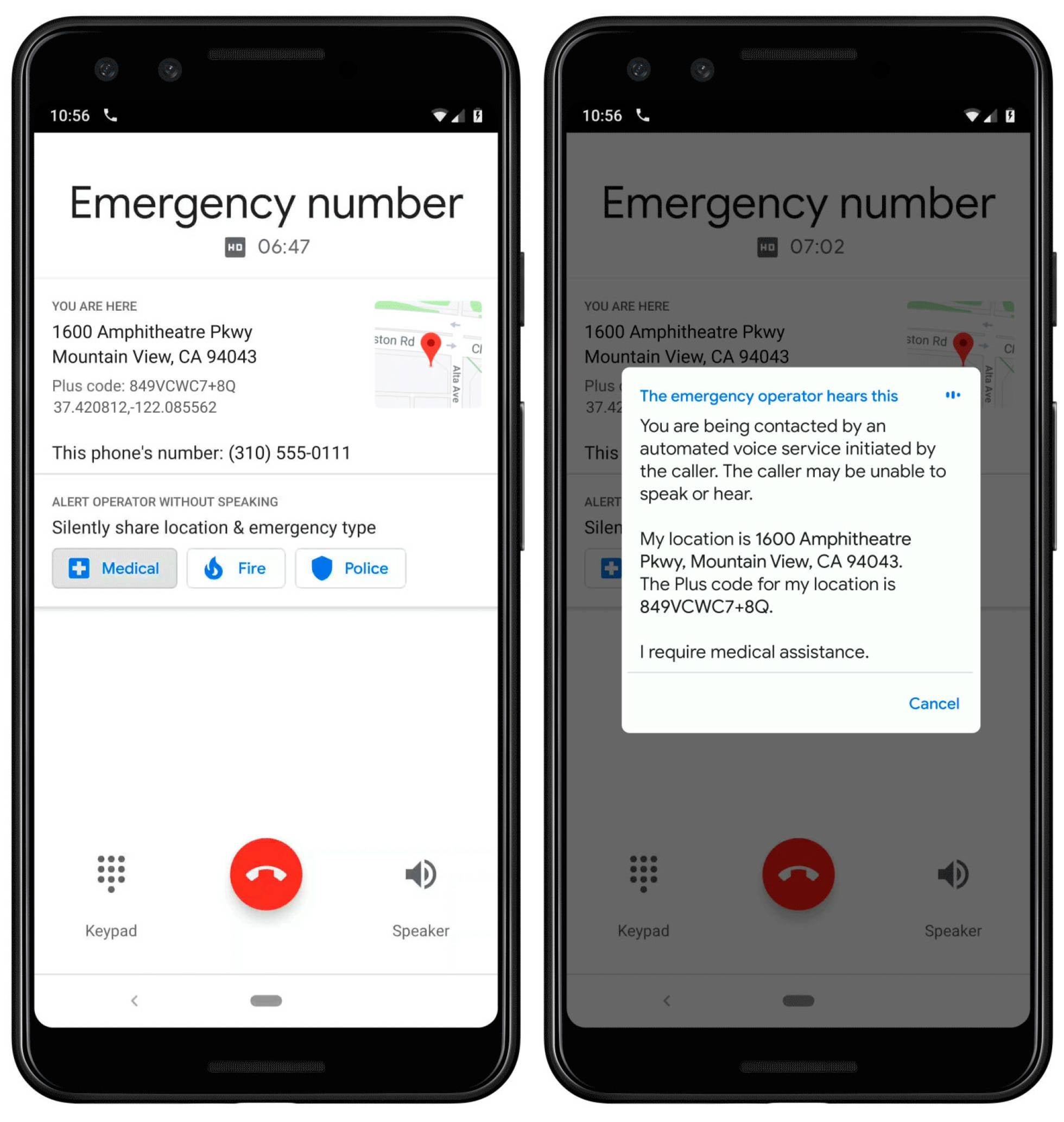 Pantallas Google Emergencias