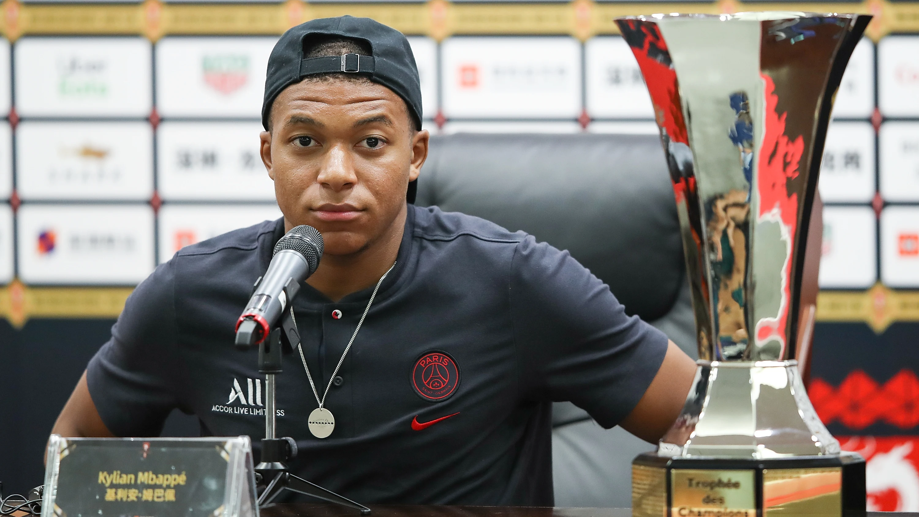 Kylian Mbappé, en rueda de prensa